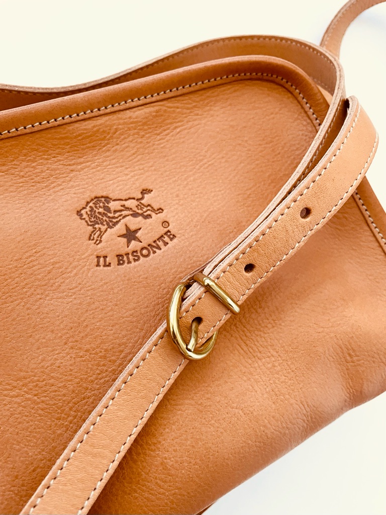 Il Bisonte Italian Leather Crossbody Bag In Caramel Tan Color — image 4 of 8
